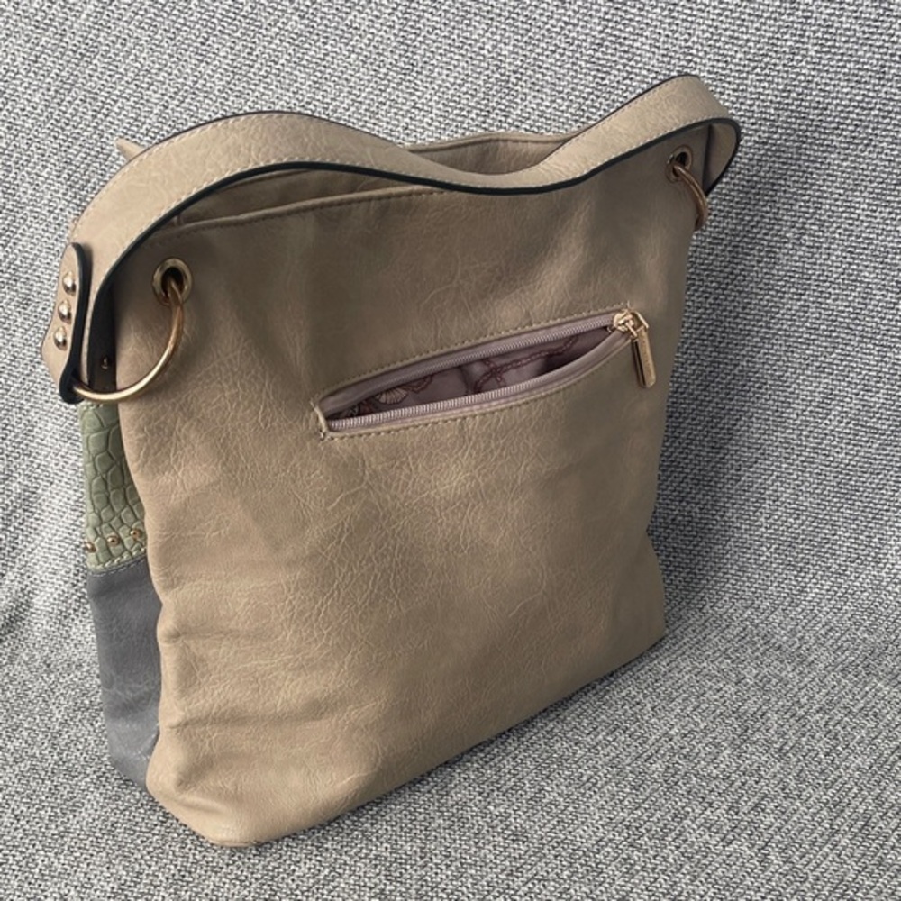 Montana West Tan, Green, and Gray Shoulder Bag - Picture 5 of 16